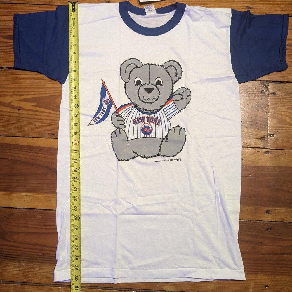 KIDS vtg NEW YORK METS teddy graphic single stitch t-shirt XL/46-48 DEADSTOCK